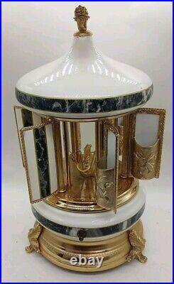 Vintage Reuge Lipstick Cigarette Music Box Carousel Made In Italy READ