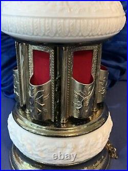 Vintage Reuge Lipstick Cigarette Music Box Carousel Made In Italy READ