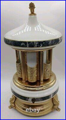 Vintage Reuge Lipstick Cigarette Music Box Carousel Made In Italy READ