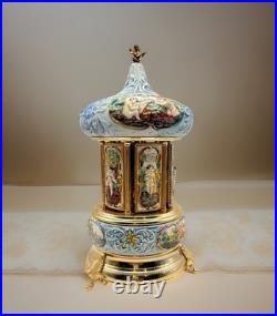 Vintage Reuge Lipstick Cigarette Music Box Carousel Rare Angel Harp Dr Zhivago Vintage Reuge Lipstick Cigarette Music Box Carousel Rare Angel Harp Dr Zhivago