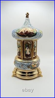 Vintage Reuge Lipstick Cigarette Music Box Carousel Rare Angel Harp Dr Zhivago