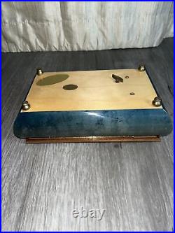 Vintage Reuge Locking Jewelry/Music Box Plays Joy to the World Made in Italy