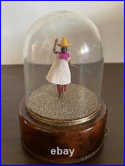 Vintage Reuge Matilda, Matilda Sombrero Dancer Swiss Made Music Box Globe