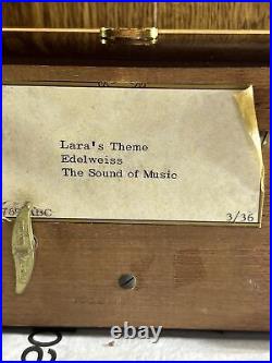 Vintage Reuge Music Box 3/36 Lara's Theme Edelweiss the Sound of Music Works