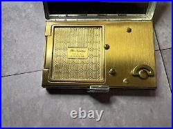 Vintage Reuge Music Box Musical Powder Compact Case (VIDEO) Elgin American