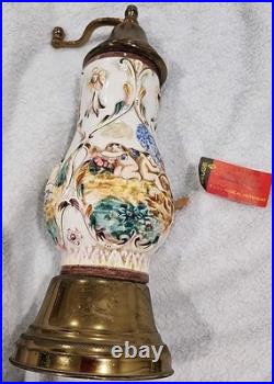 Vintage Reuge Music Box Pepper Grinder- Porcelain- Italy