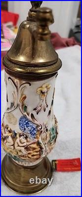 Vintage Reuge Music Box Pepper Grinder- Porcelain- Italy