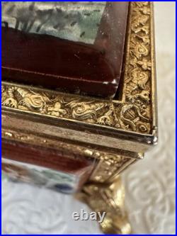 Vintage Reuge Music Box Switzerland, O Sole Mio, Gold Plated, Capodimonte