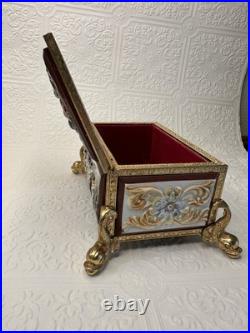 Vintage Reuge Music Box Switzerland, O Sole Mio, Gold Plated, Capodimonte