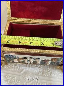 Vintage Reuge Music Box Switzerland, O Sole Mio, Gold Plated, Capodimonte