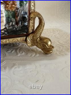 Vintage Reuge Music Box Switzerland, O Sole Mio, Gold Plated, Capodimonte