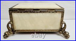 Vintage Reuge Music Box With Dolphin Feet Made In Italy Swiss Musical Movement