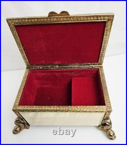 Vintage Reuge Music Box With Dolphin Feet Made In Italy Swiss Musical Movement