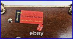 Vintage Reuge Music Box With Dolphin Feet Made In Italy Swiss Musical Movement