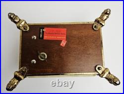 Vintage Reuge Music Box With Dolphin Feet Made In Italy Swiss Musical Movement