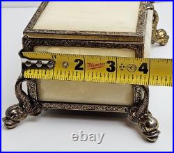 Vintage Reuge Music Box With Dolphin Feet Made In Italy Swiss Musical Movement