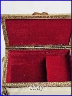 Vintage Reuge Music Box With Dolphin Feet Made In Italy Swiss Musical Movement