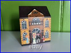Vintage Reuge Music Box Wood Rathaus town hall house paint Switzerland WORKS