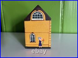 Vintage Reuge Music Box Wood Rathaus town hall house paint Switzerland WORKS