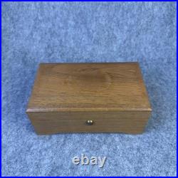 Vintage Reuge Music Box with Wooden Case and Glass Lid
