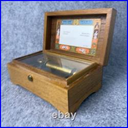 Vintage Reuge Music Box with Wooden Case and Glass Lid