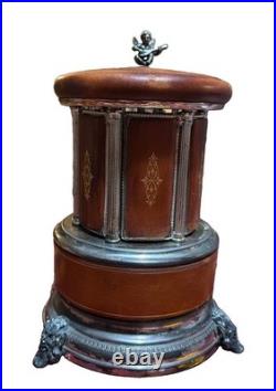Vintage Reuge Musical Cigarette & Lipstick Carousel Dispenser Tested Working