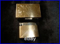 Vintage Reuge Musical Miniature Music Box Powder Compact Case With Lighter