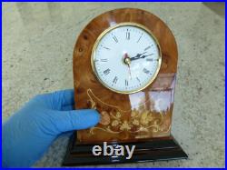 Vintage Reuge (Romance) Music Box Clock Italy Inlay Wood Case (Watch The Video)