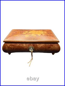 Vintage Reuge Romance Swiss Music Box Roses from the South Inlay Burl Wood Vintage Reuge Romance Swiss Music Box Roses from the South Inlay Burl Wood