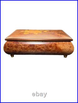Vintage Reuge Romance Swiss Music Box Roses from the South Inlay Burl Wood Vintage Reuge Romance Swiss Music Box Roses from the South Inlay Burl Wood