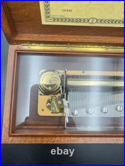 Vintage Reuge Saint Croix Swiss Music Box Wood Inlay 3 Songs Works #35074