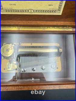 Vintage Reuge Saint Croix Swiss Music Box Wood Inlay 3 Songs Works #35074