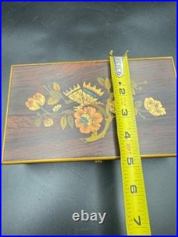 Vintage Reuge Saint Croix Swiss Music Box Wood Inlay 3 Songs Works #35074