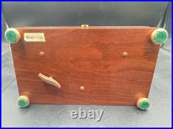 Vintage Reuge Saint Croix Swiss Music Box Wood Inlay 3 Songs Works #35074