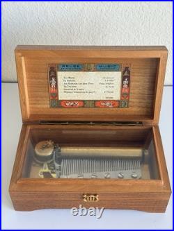 Vintage Reuge Sainte-Croix 6/41 Swiss Music Box Plays Ave Maria + 5 Works