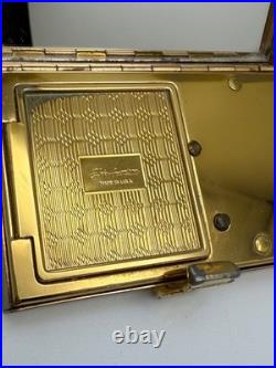 Vintage Reuge Ste Croix Music Box Musical Powder Compact Case Elgin American