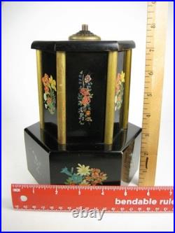 Vintage Reuge Style Hand Painted Wooden Musical Carousel Dispenser Cigarette