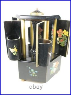 Vintage Reuge Style Hand Painted Wooden Musical Carousel Dispenser Cigarette