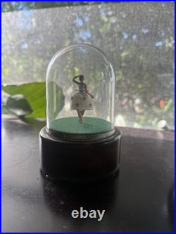 Vintage Reuge Swiss Ballerina Dome Music Box 2 Songs MECHANICALLY PERFECT