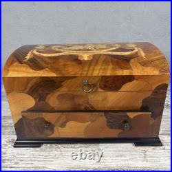 Vintage Reuge Swiss Disc Music Box with Lower Storage Drawer & 11 Discs/Works