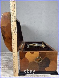Vintage Reuge Swiss Disc Music Box with Lower Storage Drawer & 11 Discs/Works