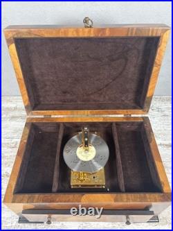 Vintage Reuge Swiss Disc Music Box with Lower Storage Drawer & 11 Discs/Works
