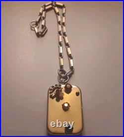Vintage Reuge Swiss Miniature Music Box Necklace Pendant With Chain