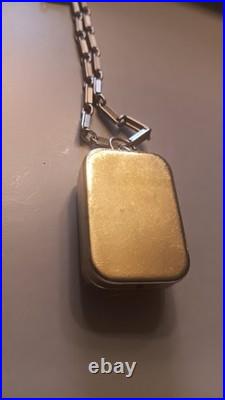 Vintage Reuge Swiss Miniature Music Box Necklace Pendant With Chain Vintage Reuge Swiss Miniature Music Box Necklace Pendant With Chain