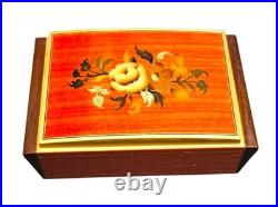 Vintage Reuge Swiss Music Box Doctor Zhivago Lara's Theme Italy Wood Jewelry Box