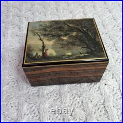 Vintage Reuge Swiss Music Box Wood Landscape Art Kusswalzer Schatzwalzer