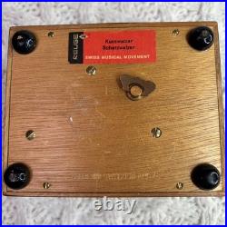 Vintage Reuge Swiss Music Box Wood Landscape Art Kusswalzer Schatzwalzer