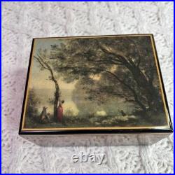 Vintage Reuge Swiss Music Box Wood Landscape Art Kusswalzer Schatzwalzer