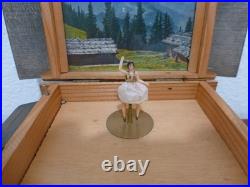 Vintage Reuge Swiss Yodel Wood Chalet Dancing Ballerina Music Box (watch Video)