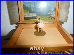 Vintage Reuge Swiss Yodel Wood Chalet Dancing Ballerina Music Box (watch Video)